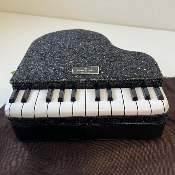 Rare 🔥 Kate Spade Bag Piano Leather Glitter Clutch Shoulder Jazz Things Up - Picture 10 of 15